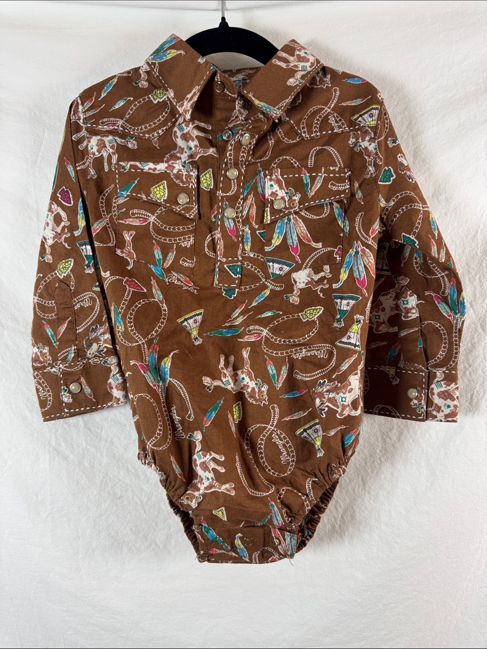 Wrangler Pearl Snap Onesie 24 Months